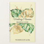 Palm Gold Yellow Tropical Wedding Planer (Vorderseite)