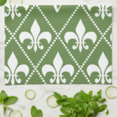 Palm Green Lilie mit Monogramm Küchentuch (Gefaltet)