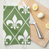 Palm Green Lilie mit Monogramm Küchentuch (Viertel Falte)
