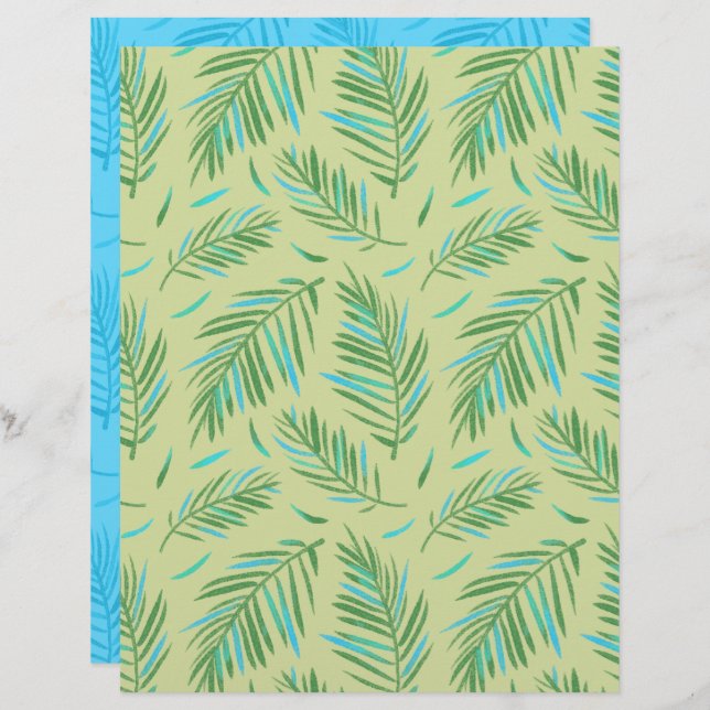 Palm Green Scrapbook Paper (Vorne/Hinten)