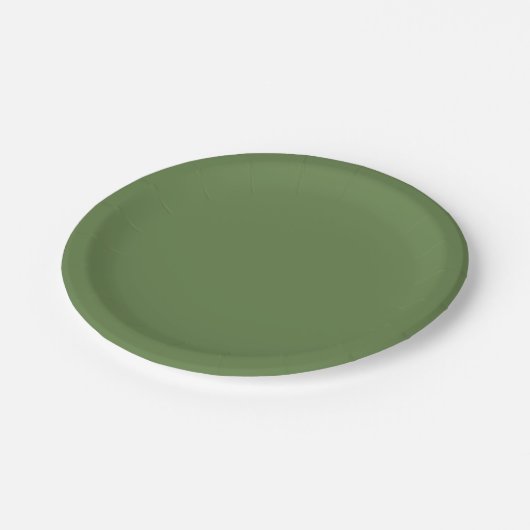 Palm Green Solid Color Pappteller (Schrägansicht)