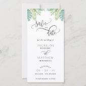 Palm Greenery Wedding Save the Date Lesezeichen (Vorderseite)