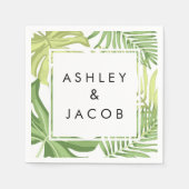 Palm Hawaii Hochzeitszettel Serviette (Vorderseite)