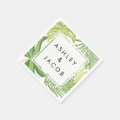 Palm Hawaii Hochzeitszettel Serviette (Ecke)