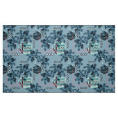 Palm Hawaiian Blue Black Monogram personalisiert S Stoff (Fat Quarter (45,7 x 55,9 cm))
