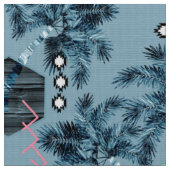 Palm Hawaiian Blue Black Monogram personalisiert S Stoff (Nahaufnahme)