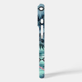 Palm Hawaiian blue black monogram personalized Case-Mate iPhone Hülle (Rückseite / Links)