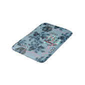 Palm Hawaiian Blue Monogram personalisiert Badematte (Schrägansicht)