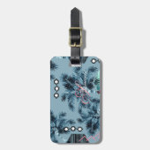 Palm Hawaiian Blue Monogram personalisiert Gepäckanhänger (Vorderseite vertikal)