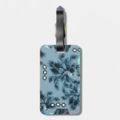 Palm Hawaiian Blue Monogram personalisiert Gepäckanhänger (Rückseite vertikal)