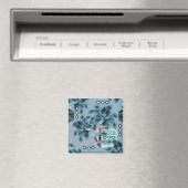 Palm Hawaiian Blue Monogram personalisiert Magnet (In Situ (Geschirrspüler))