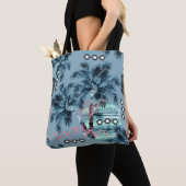 Palm Hawaiian Blue Monogram personalisiert Tasche (Von Nahem)