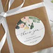 Palm Hibisken Tropical Wedding danke Ihnen Sticker