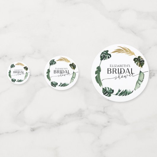 Palm Hibisken Tropisches Brautparty Konfetti (Rückseiten)