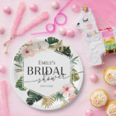 Palm Hibisken Tropisches Brautparty Pappteller (Party)