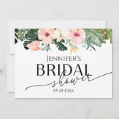 Palm Hibiskus Tropical Brautparty Admin Card Einladung (Rückseite)