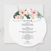Palm Hibiskus Tropical Brautparty Menu Card Einladung (Vorderseite)