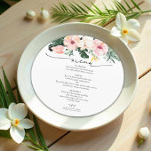 Palm Hibiskus Tropical Brautparty Menu Card Einladung