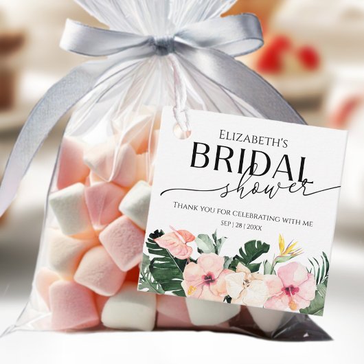 Palm Hibiskus Tropical Brautparty vielen Dank Geschenkanhänger