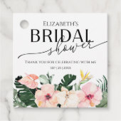 Palm Hibiskus Tropical Brautparty vielen Dank Geschenkanhänger (Vorderseite)