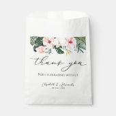 Palm Hibiskus Tropical | Danke Hochzeit Geschenktütchen (Vorderseite)