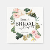 Palm Hibiskus Tropisches Brautparty Napkins Serviette (Vorderseite)