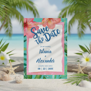 Palm-Hochzeit von Tropical Island Hibiskus Save The Date