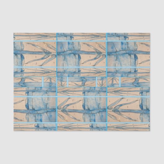 Palm in blue seidenpapier (Vorderseite)