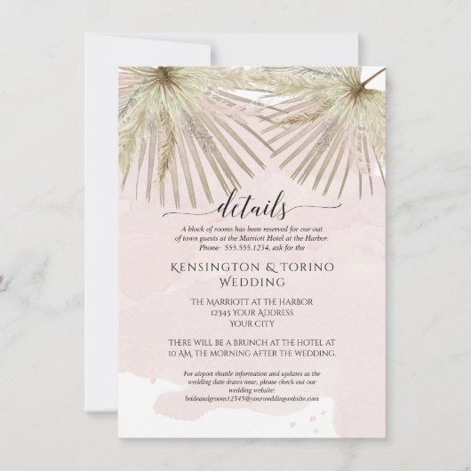 Palm Jungle Foliage - Details zum Boho am Meer Einladung (Vorderseite)