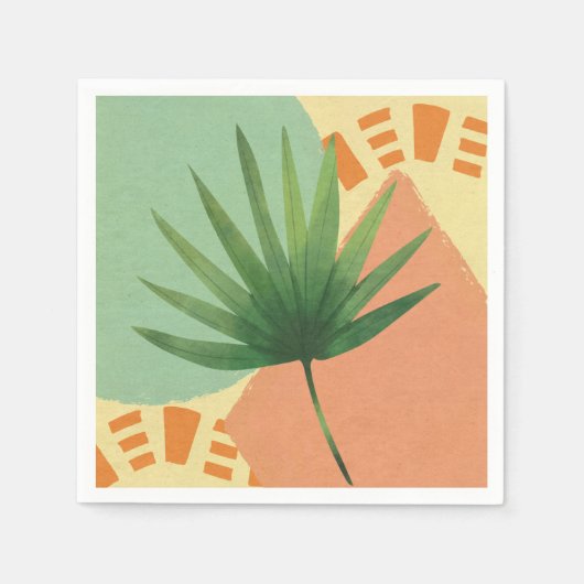 Palm Leaf Abstrakte Formen Serviette (Vorderseite)