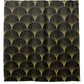 Palm Leaf Art Deco Muster Duschvorhang (Vorderseite)