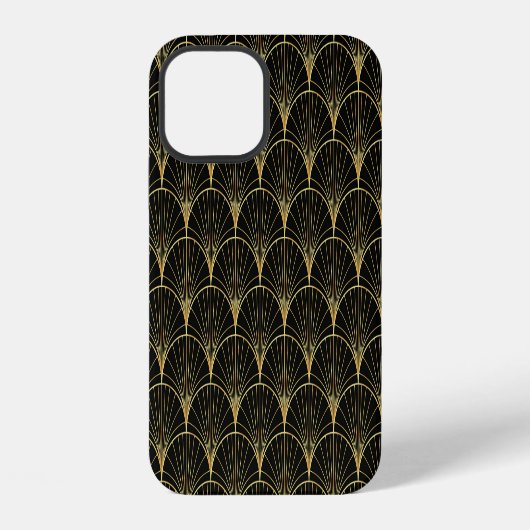Palm Leaf Art Deco Muster iPhone Hülle (Rückseite)