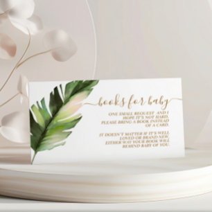 Palm Leaf Baby Showbook for Baby Enclosure Card Begleitkarte