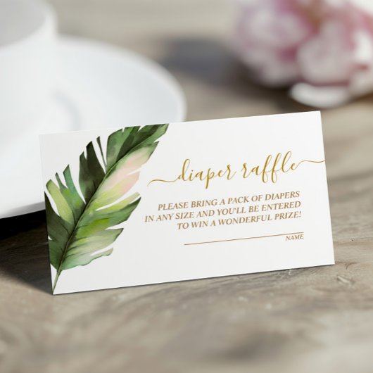 Palm Leaf Babydusche Windelwaschmaschine Umschließ Begleitkarte