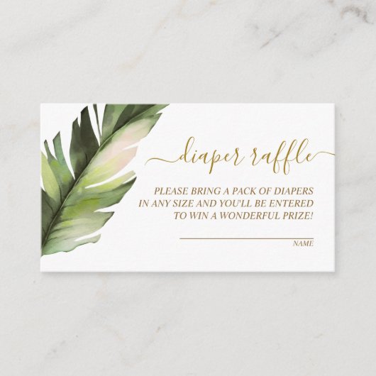 Palm Leaf Babydusche Windelwaschmaschine Umschließ Begleitkarte (Vorderseite)