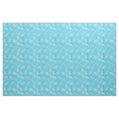 Palm Leaf Blaues weißes Muster Stoff (Fat Quarter (45,7 x 55,9 cm))