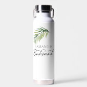 Palm Leaf Calligraphy Bridesmaid Trinkflasche (Vorne)