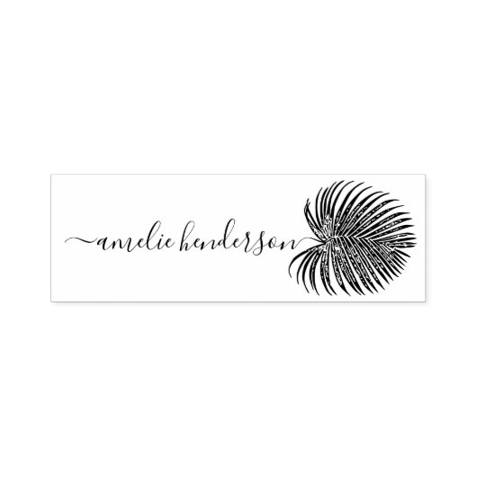 Palm Leaf Eleganter Signature-Individuelle Name Permastempel (Design)
