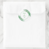 Palm Leaf Emerald Green Glitzer Tropical Wedding Runder Aufkleber (Tasche)