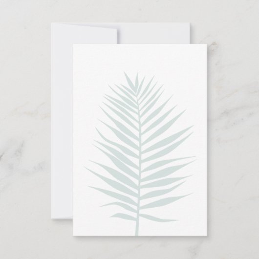 Palm Leaf Flat Card Danke Notiz (Vorderseite)