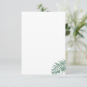 Palm Leaf Flat Card Danke Notiz (Stehend Vorderseite)