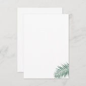 Palm Leaf Flat Card Danke Notiz (Vorne/Hinten)