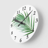 Palm Leaf Frond Botanical Design Clock Runde Wanduhr (Winkel)