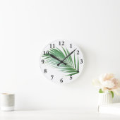 Palm Leaf Frond Botanical Design Clock Runde Wanduhr (Zuhause)