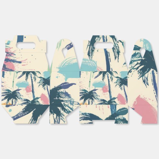 Palm Leaf Geschenkboxen mit Handles Geschenkschachtel (Ungeklappt)