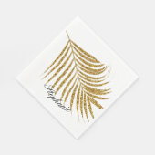 Palm Leaf Gold Glitzer Individuelle Name Niedlich  Serviette (Ecke)
