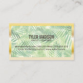 Palm Leaf | Goldgrenze Visitenkarte (Rückseite)