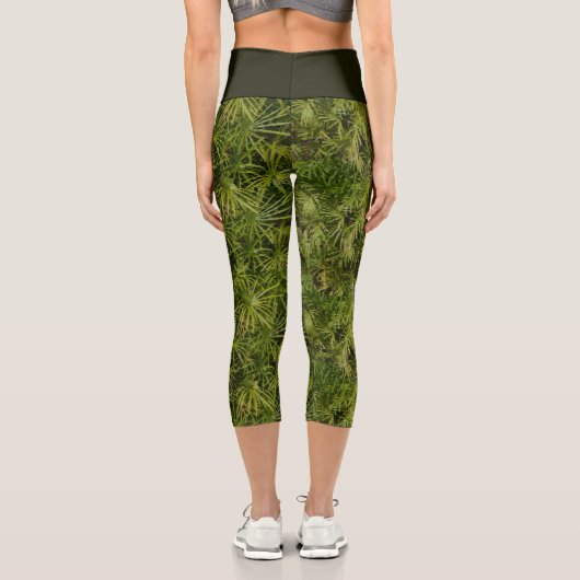 Palm Leaf Green High Waisted Capris (Rückseite)