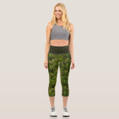 Palm Leaf Green High Waisted Capris (Vorderseite)
