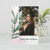 Palm Leaf Green Pink Pflanze Abschluss Ankündigung (Stehend Vorderseite)